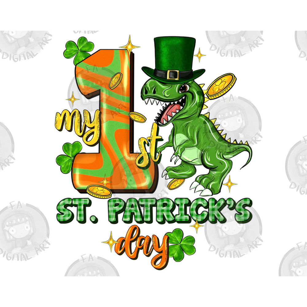My first St. Patrick's Day png sublimation design download, St. Patricks Day png,Irish Day png,St. Patrick's dinosaur png,sublimate download.jpg