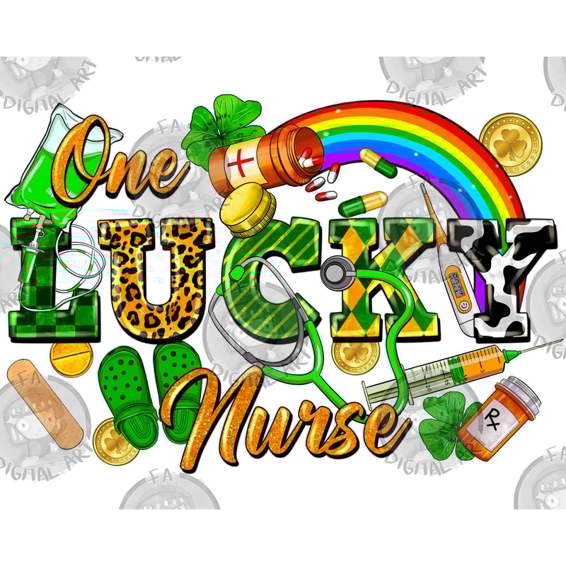 One lucky Nurse png sublimation design download, St. Patricks Day png, Irish Day png, Nurse png, sublimate designs download.jpg