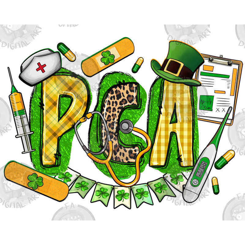 PCA Nurse St. Patrick's Day png sublimation design download, St. Patricks Day png, Patient Care Assistant png, sublimate designs download.jpg