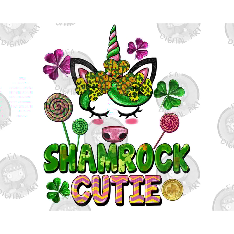 Shamrock cutie Unicorn png sublimation design download, St. Patricks Day png, Irish Day png, Lucky Unicorn png, sublimate designs download.jpg