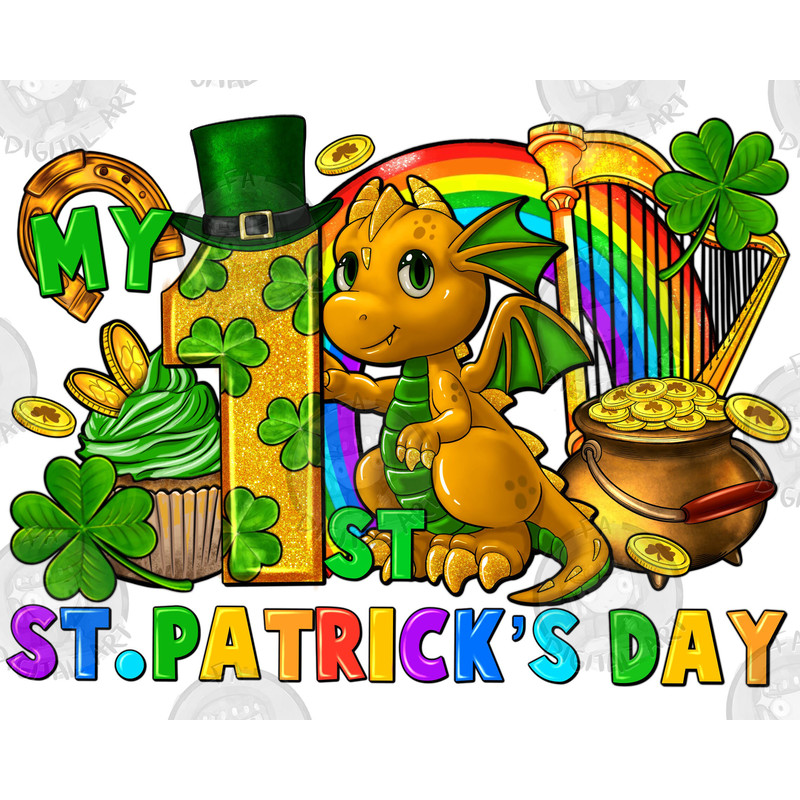 St. Patrick's Day dragon my first St. Patrick's Day png sublimation design download, St. Patricks Day png, Irish Day png, sublimate download.jpg