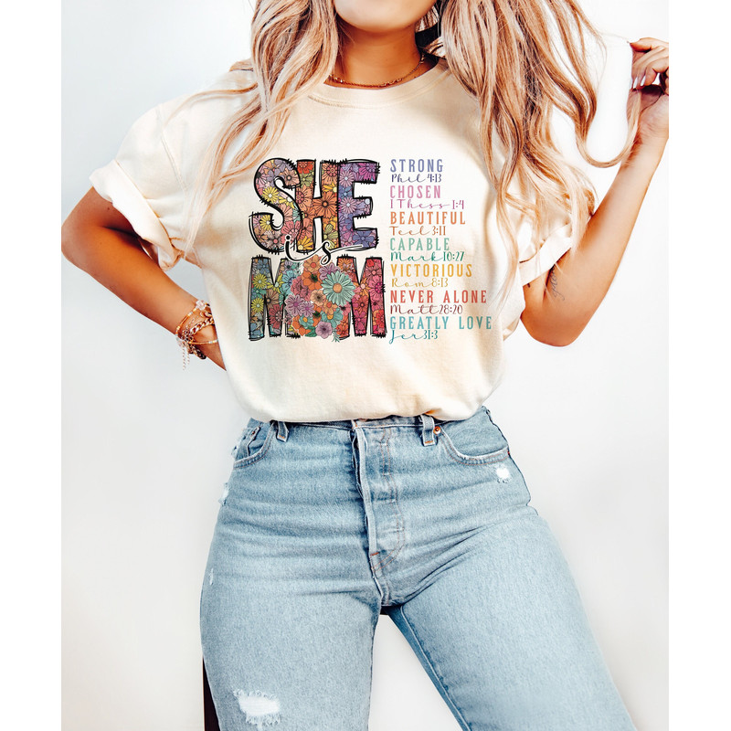 She is Mom png, She is Strong png, Bible Verse, Mom sublimation png, Empowered Women, Strong Mom png, Christian Mom png, Mother's Day png.jpg
