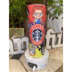 horror movie characters tumbler | chuckie | jason | penny wise | scream | sublimation tumbler | 20oz tumbler | spooky se