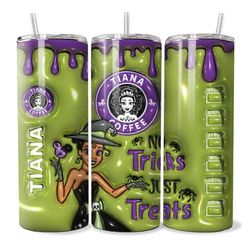 princess tiana halloween tumbler | sublimation tumbler | halloween | trick or treat | starbucks coffee | tiana coffee cu