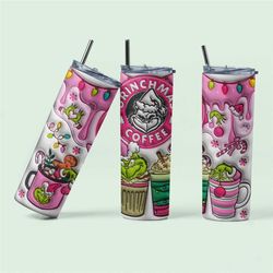 grinchmas coffee 20oz skinny tumbler, grinch coffee tumbler, the grinch tumbler, christmas gift, hot chocolate, holiday