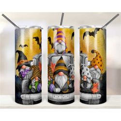 20oz skinny tumbler | halloween gnome truck | halloween | gnome | truck | skinny tumbler | straight tumbler | skinny | s