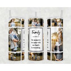 Custom Family Photo Tumbler for Mom, Vacation Photo Collage Tumbler with straw and lid, Iced Coffee Travel Cup, Personal