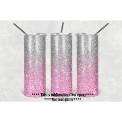 20 or 30oz Skinny Tumbler | Pink and Grey | Skinny | Straight | Lid with Straw | Double Walled