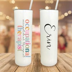 personalized occupational therapy tumbler, occupational therapy gifts, occupational therapist gift, ot graduation, ot gi