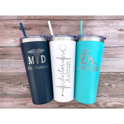 doctor gift, personalized doctor tumbler, stethoscope, doctor gift for men, doctor thank you, heartbeat, future doctor g