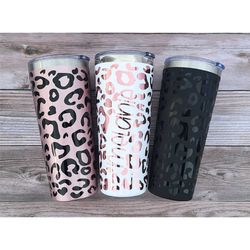 cheetah print cup, mom gift, mom tumbler, personalized cheetah tumbler, animal print tumbler, leopard print tumbler,  le