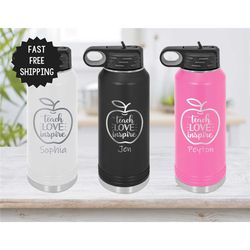 teacher gift, teacher water bottle, personalized teacher tumbler, 32 oz water bottle, teacher appreciation, end of year