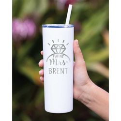 personalized bride cup, future mrs. tumbler, bride to be gift, bride tumbler, future mrs gift, bridal shower gifts, bach