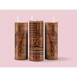 hunting american flag tumbler, personalized deer hunter tumbler, outdoor hunter tumbler, gift for dad, gift for grandpa,
