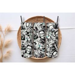 horror tarot card inspired stainless steel tumbler skinny 20oz hot or cold drinks