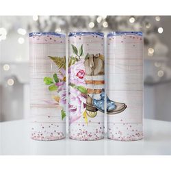 floral cowgirl boot tumbler - american western tumbler - cowgirl bachelorette tumbler - tumbler gift for her - western f