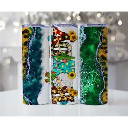 festive christmas tumbler with sparkling holiday cheer, glittery red and green cup for seasonal sips, elegant christmas