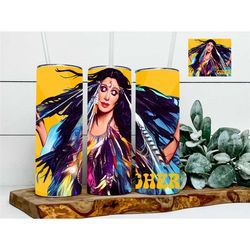 the goddess of pop : cher skinny tumbler