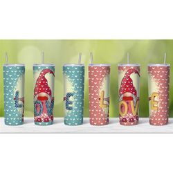 love gnomes valentine's tumbler, 20 oz skinny tumbler, love gift, valentin day, lovers
