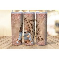 a girlwho loves coffee tumbler,  valentine's tumbler, 20 oz skinny tumbler, love gift, valentin day, lovers