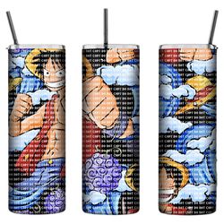 personalised tumbler-  straw hat 20oz tall skinny tumbler, personalised gifts, drink bottle, hand drawn fandom