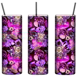 personalised tumbler- angel devil fur b, 20oz tall skinny tumbler, personalised gift, customisable, hand drawn fandom fu