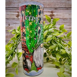 gnome merry christmas tumbler