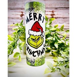 merry grinchmas glow in the dark tumbler
