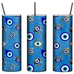 personalised tumbler- evil eye tumbler 20oz tall skinny tumbler, personalised gift, customisable drink bottle, evil eye