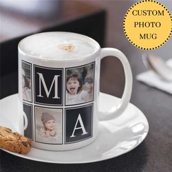 Custom Photo Mug for Grandma For Mother's Day Gift From Grandkids with Personalized Photos, Christmas Gift for Grandma F