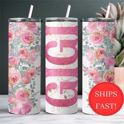 floral gigi tumbler for grandma gift for mother's day, gift for grandma birthday, gigi travel mug, gigi to go cup, gigi