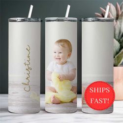 personalized child photo tumbler gift for mom for mother's day, custom tumbler with picture, personalized photo mugs, cu