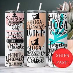 yoga saying tumbler gift for yoga teacher, yoga lover gift, yoga to go cup, yoga travel mug, yoga gift