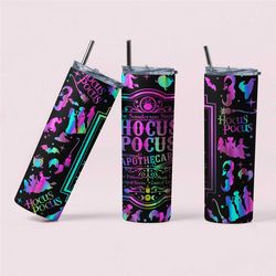 hocus pocus trending halloween tumbler, spooky witch tumbler cup, sanderson sisters travel cup, halloween 20oz skinny tu