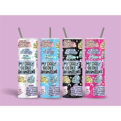 christian affirmation tumbler, bible daily affirmation gift, bible affirmations tumbler