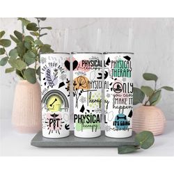 physical therapist affirmation tumbler with straw, physical therapy travel mug gift, physical therapist tumbler gift, gi