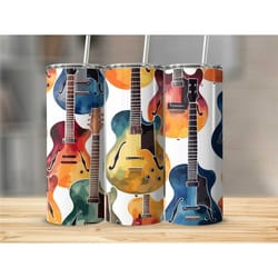 guitar skinny tumbler cup with lid musician travel cup with straw gift for guitar player gift for musician gift for guit