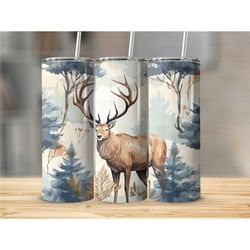 elk skinny tumbler with lid cup with lid elk travel cup with straw gift for hunter gift with optional personalization -