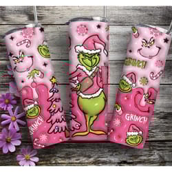 pink grinchmas tumbler | grinch tumbler | pink christmas | mean one christmas | christmas tumbler. 20 oz