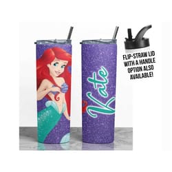ariel personalized gift, custom disney princess ariel gift for girl, little mermaid tumbler, ariel cup w name, little me