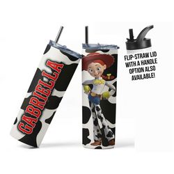 custom toy story gifts, cowgirl jessie tumbler, jessie toy story gift, personalized jessie cup, jessie tumbler with name