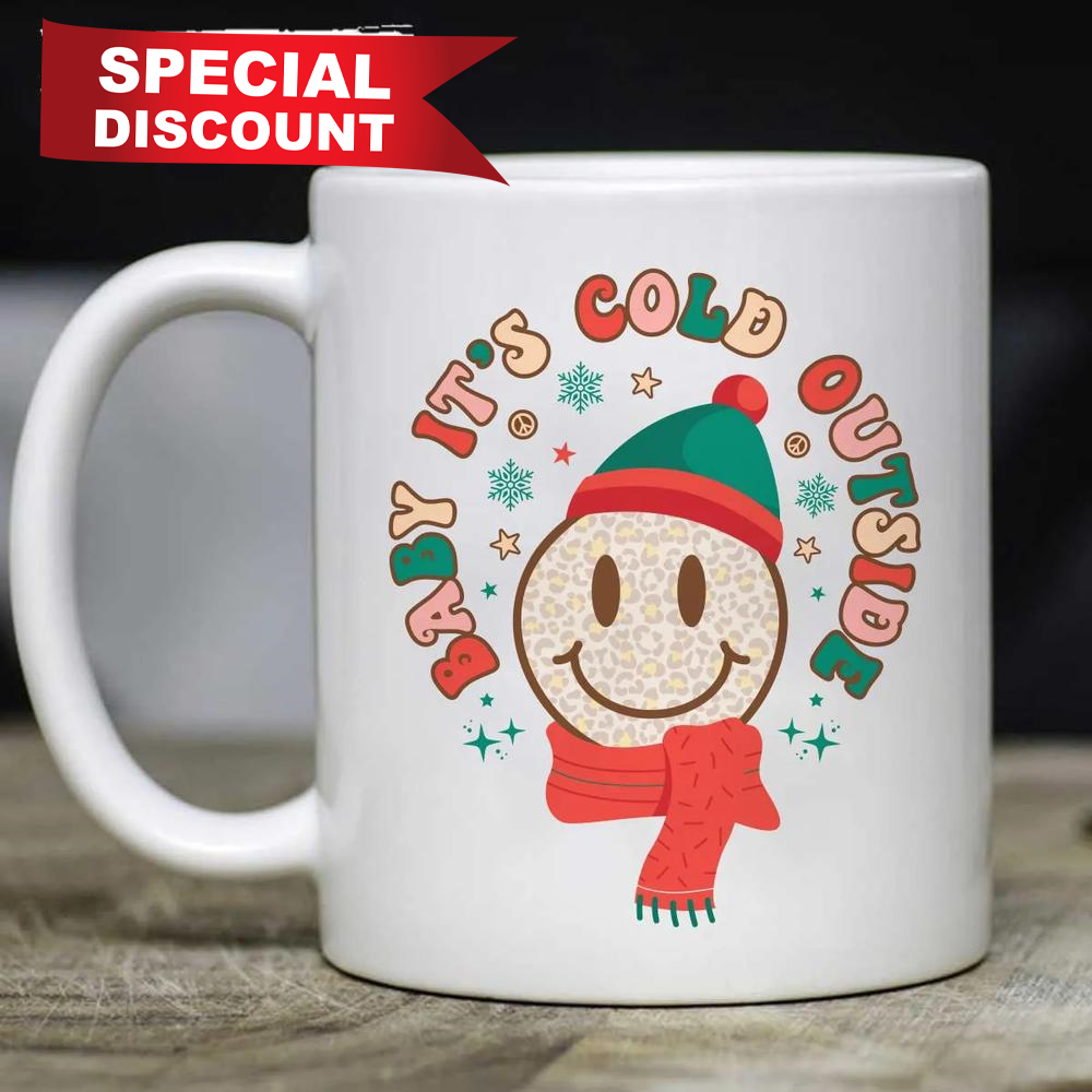 Best Christmas Gifts 2022 Baby It's Cold Outside The Snowman Smiley Mug Size 11oz & 15oz.jpg