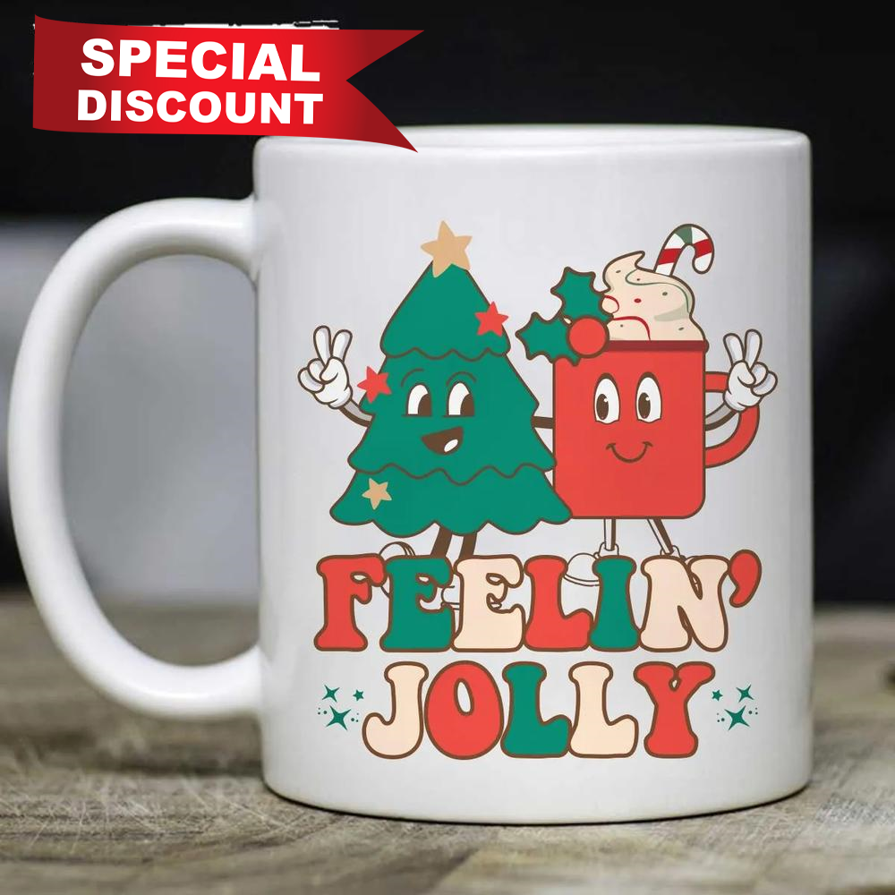 Best Christmas Gifts 2022 Feelin Jolly Mug Size 11oz & 15oz Merry Christmas.jpg