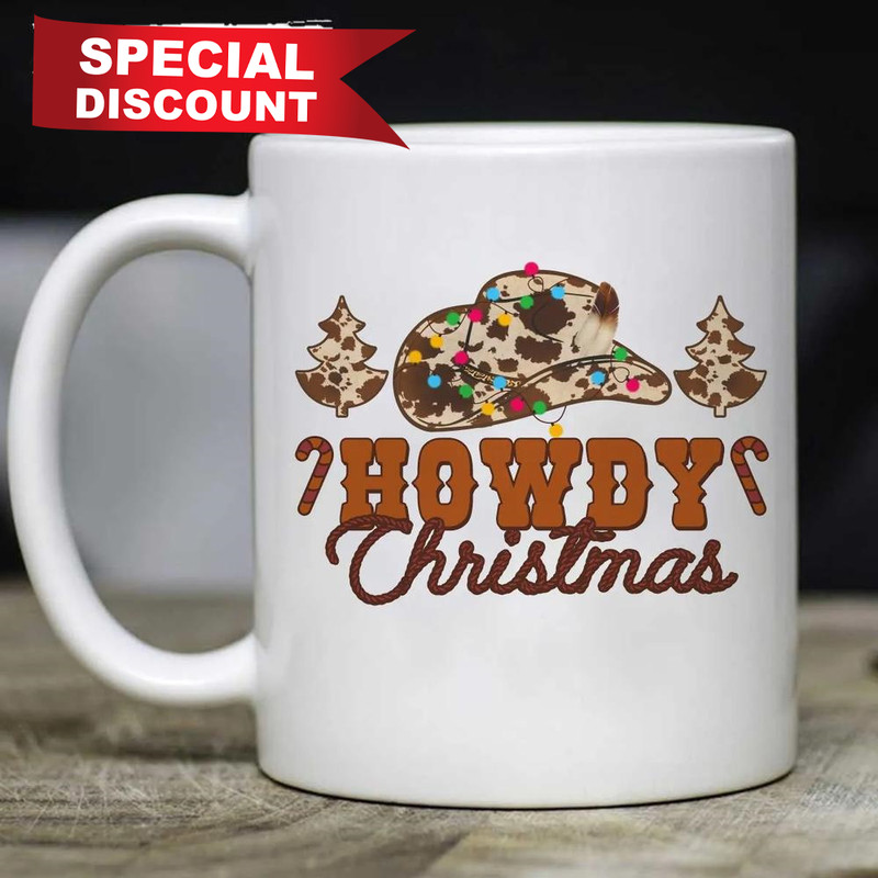 Best Christmas Gifts 2022 Howdy Christmas Candy Cane Cowboy Hats Mug Size 11oz & 15oz.jpg