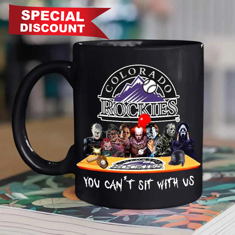 Colorado Rockies Horror Movies You Can't Sit With Us Halloween Major League Baseball Mug.jpg