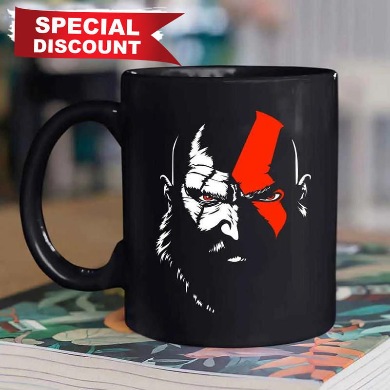Kratos God Of War Playstation Mug, Size 11oz & 15oz, Best Christmas Gifts 2022 - Prinvity - Prinvity.jpg
