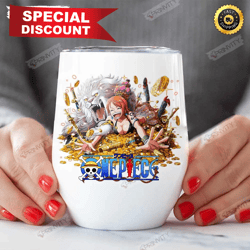 nami one piece anime 12oz wine tumbler, the king of the pirates, one piece manga, best gifts