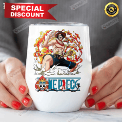 portgas d ace anime one piece 12oz wine tumbler,the king of the pirates, one piece manga