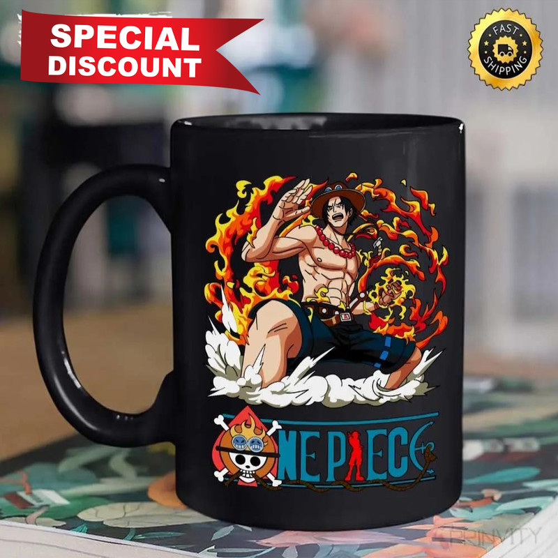 Portgas D. Ace Anime One Piece Mug, Size 11oz & 15oz, The King Of The Pirates, One Piece Manga, Best Gifts For One Piece Fan, Sanji, Nico Robin, Yamato, Roronoa