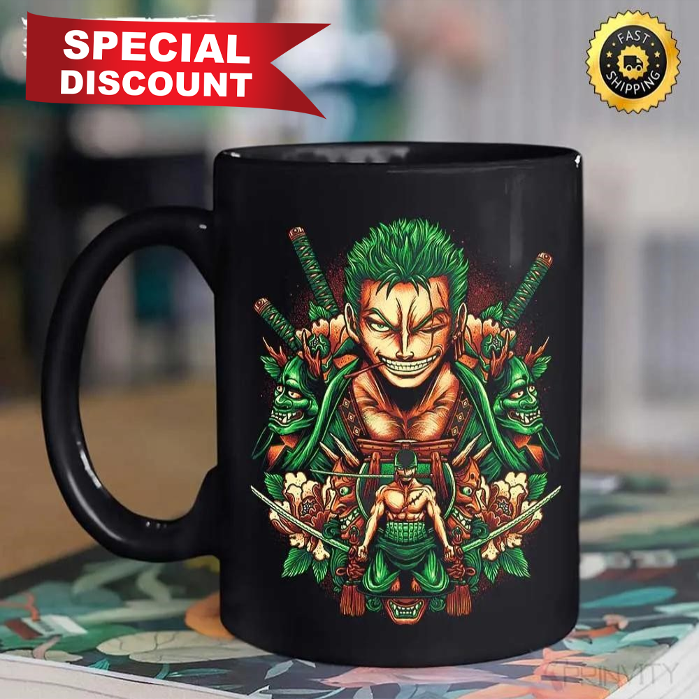 Roronoa Zoro Anime One Piece Mug, Size 11oz & 15oz, The King Of The Pirates Monkey D.Luffy, One Piece Manga, Best Gifts For One Piece Fan, Sanji, Nico Robin, Ya